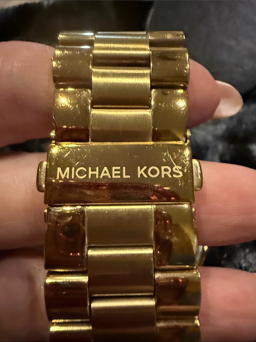 Michael kors golden large face watch with bling face. LIKE NEW - Picture 3 of 5